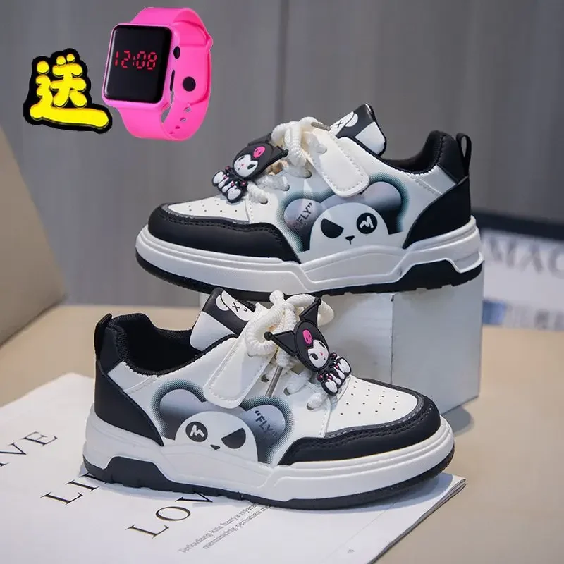 Kuromi Anime Kawaii Sanrio Kinder lässig Mode Schuhe neuen Frühling Herbst niedlichen Cartoon Sweet Board Turnschuhe Geschenke für Kinder