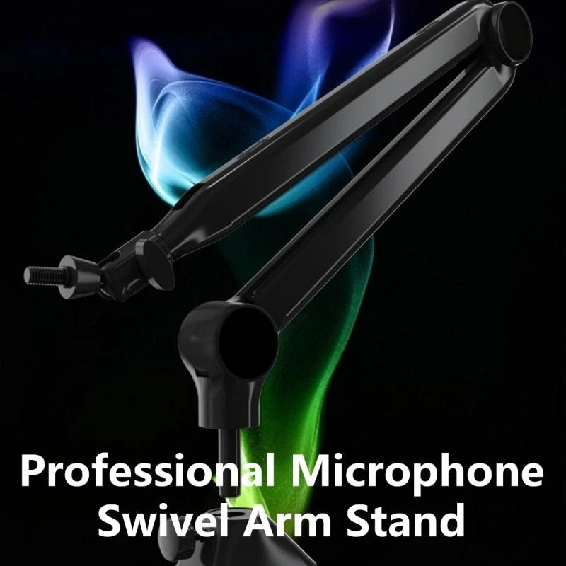 

090F Desktop Boom Arm Mic Stand Height Adjustable Rack C Clip Mount Holder for Office and Home Studio Professional Use
