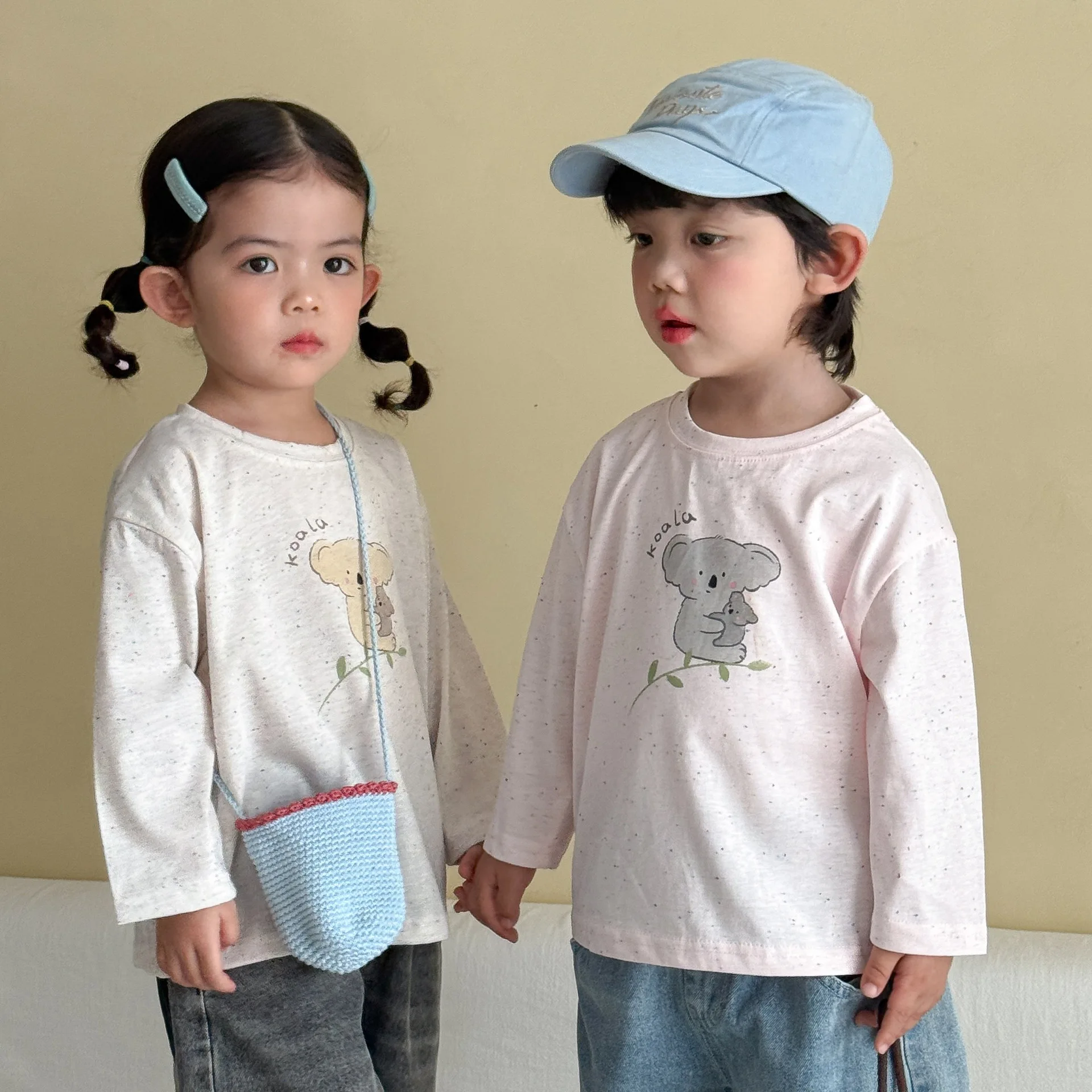 2026 Autumn New Children Long Sleeve T Shirts Boys Girls Cute Cartoon Print Bottoming Shirts Kids Bamboo Cotton Clothes