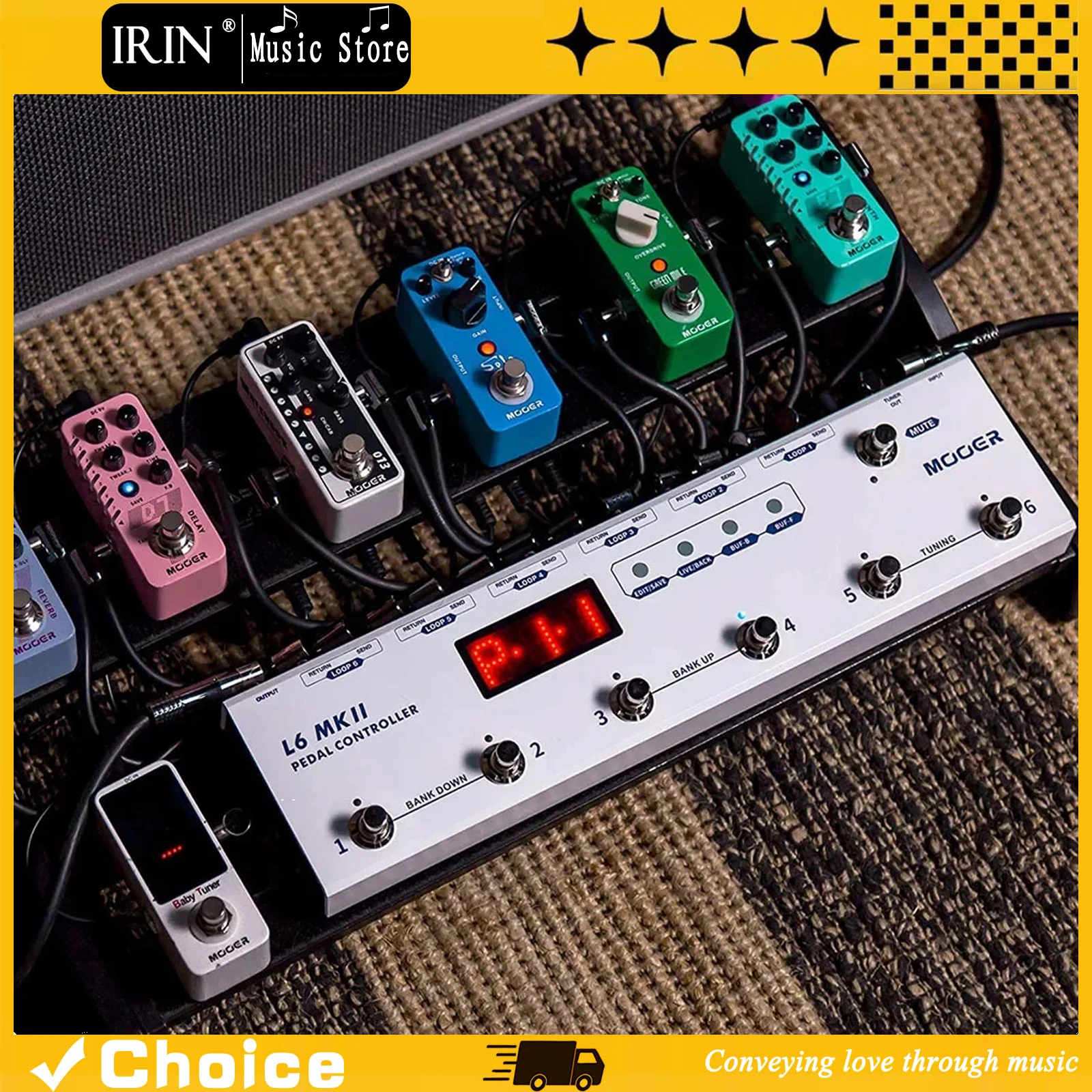 

MOOER PCL6 MKII Pedal Controller Programmable Loopswitcher with 6 Loops L6 Acoustic Guitar Tools Electric Bass Pedal Effects