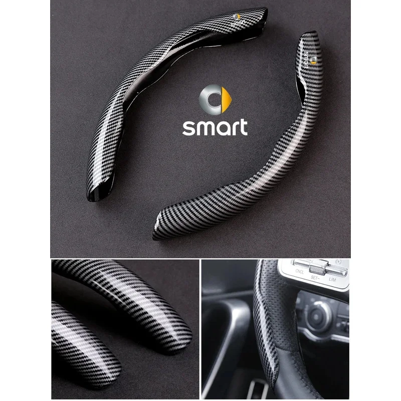 Car Carbon Fiber Texture Steering Wheel Cover For Smart Fortwo Forfour Forjeremy 451 453 Brabus Roadster Forstars Sprite 1 3 5