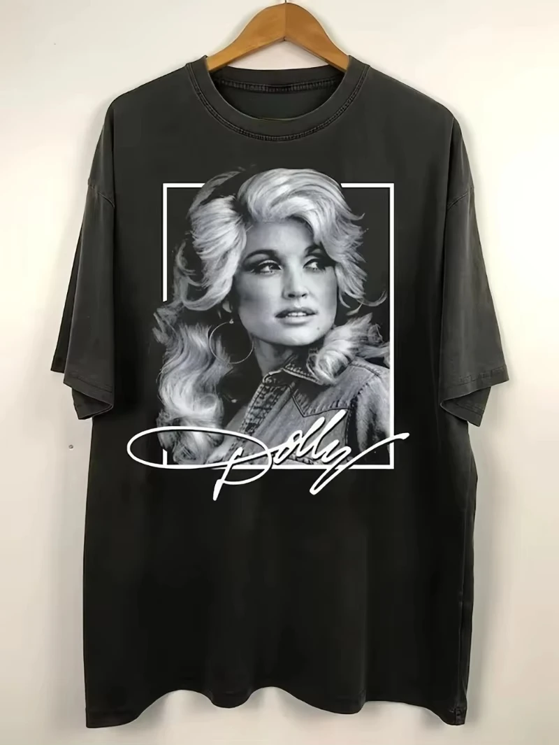 Retro 80s Style Dolly Parton Classic Poster Print T-shirt Couple Cotton Streetwear Shirt Shirts for Women Y2k Top