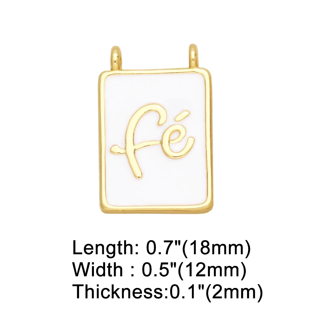 OCESRIO Enamel FE Square Pendant for Necklace Copper Gold Plated Virgin Mary DIY Heart Cross Jewelry Making Component pdtb242