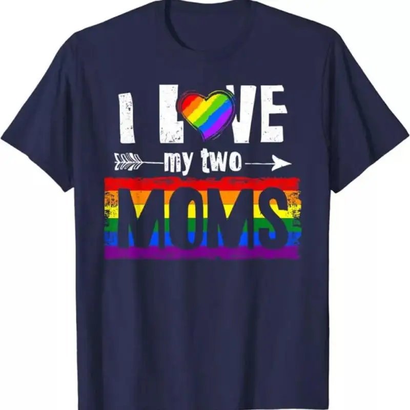 

Футболка для лесбиянок I Love My Two Moms ЛГБТ-прайд