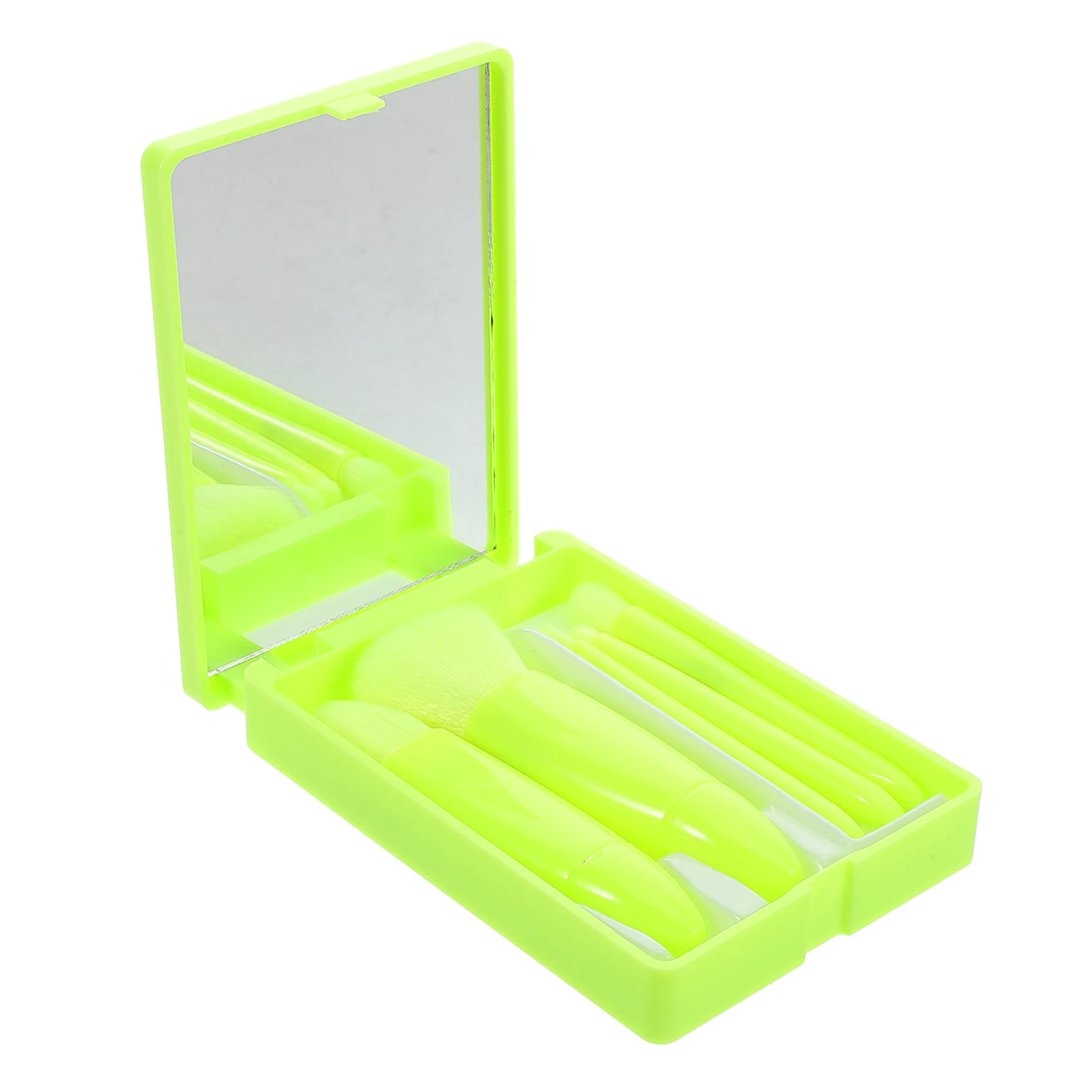 

1 set 5 Makeup Brushes Set Mini Portable Travel Size Mirror Case for Blush Eyeshadow Foundation Women Beauty Tool Box