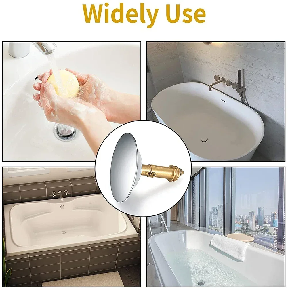 Sink Fitting Bouncing Core Sink Drain Stopper Solid Brass Push Button Easy Pop-up Design M16x1.5 M8 Screw Thread Sink Barth Tub