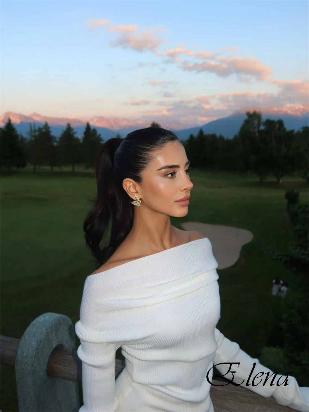 Vestido de fiesta suave de manga larga con cuello barco personalizado, vestido de fiesta formal blanco de sirena con pliegues, vestido de noche sencillo hasta el suelo