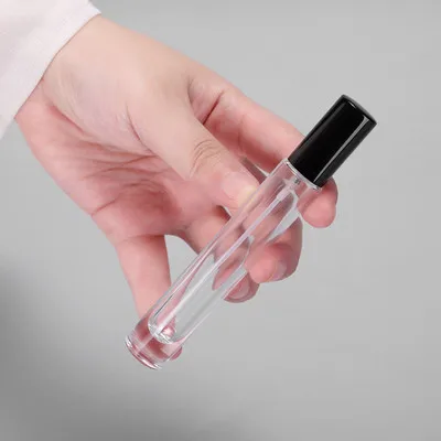 10 teile/los 10 ml Transparent Glas parfüm Spray Flasche Probe Glas Fläschchen Tragbare Mini Parfüm Zerstäuber Gold Silber Kappe