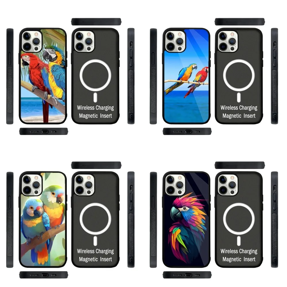 Parrot Bird Phone Case Strong Magnetic For IPhone 15,14,13,Pro,Max,Plus,11,12,Mini For Magsafe Wireless Charging