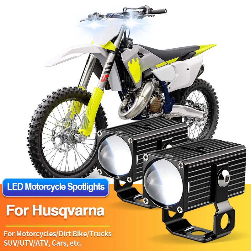 1/2PCS LED Universal Motorcycles Headlight White Fog Light UTV ATV for Husqvarna 701/EE 5/FC250/FC350/FC450/FE250/FE350/FE350S