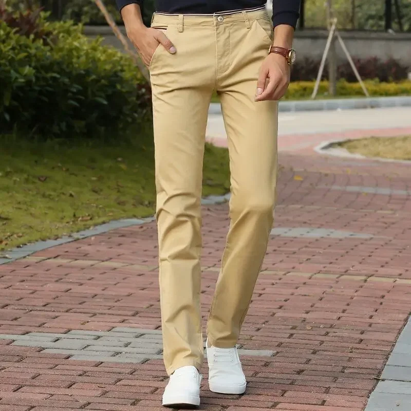 White Work Fluid Men's Summer Pants Draped Office Male Suit Trousers Cheap Elegant Classic Luxury Spring Clothes Chinese Homme