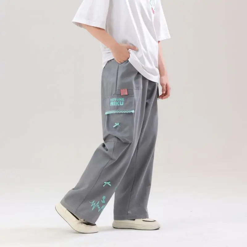 Cute Hatsune Miku Summer Multifunctional Comfortable Straight Overalls Cartoon Anime Fashionable Comfortable Casual Pants