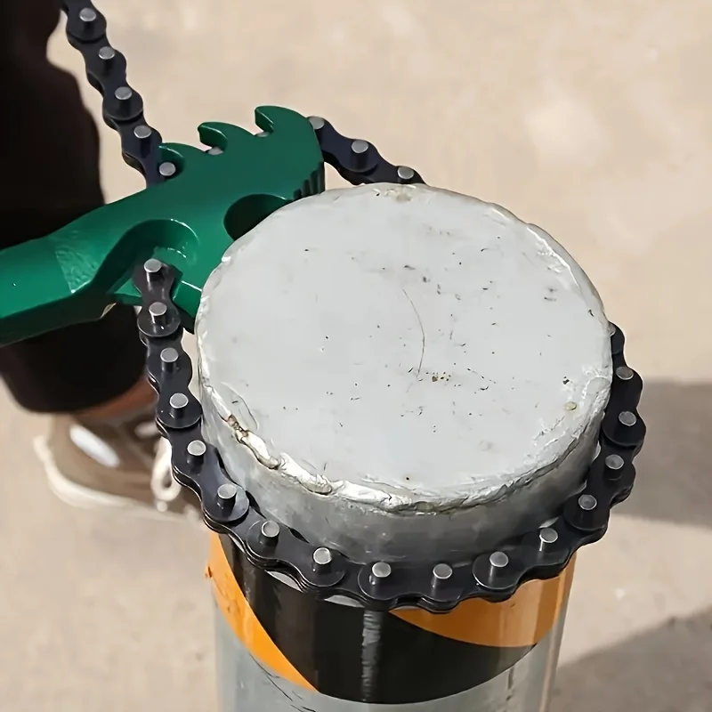 Heavy Duty Adjustable Chain Wrench with Ergonomic Handle Steel Body for Oil Filter and Pipe Fitting Removal Work - view 3