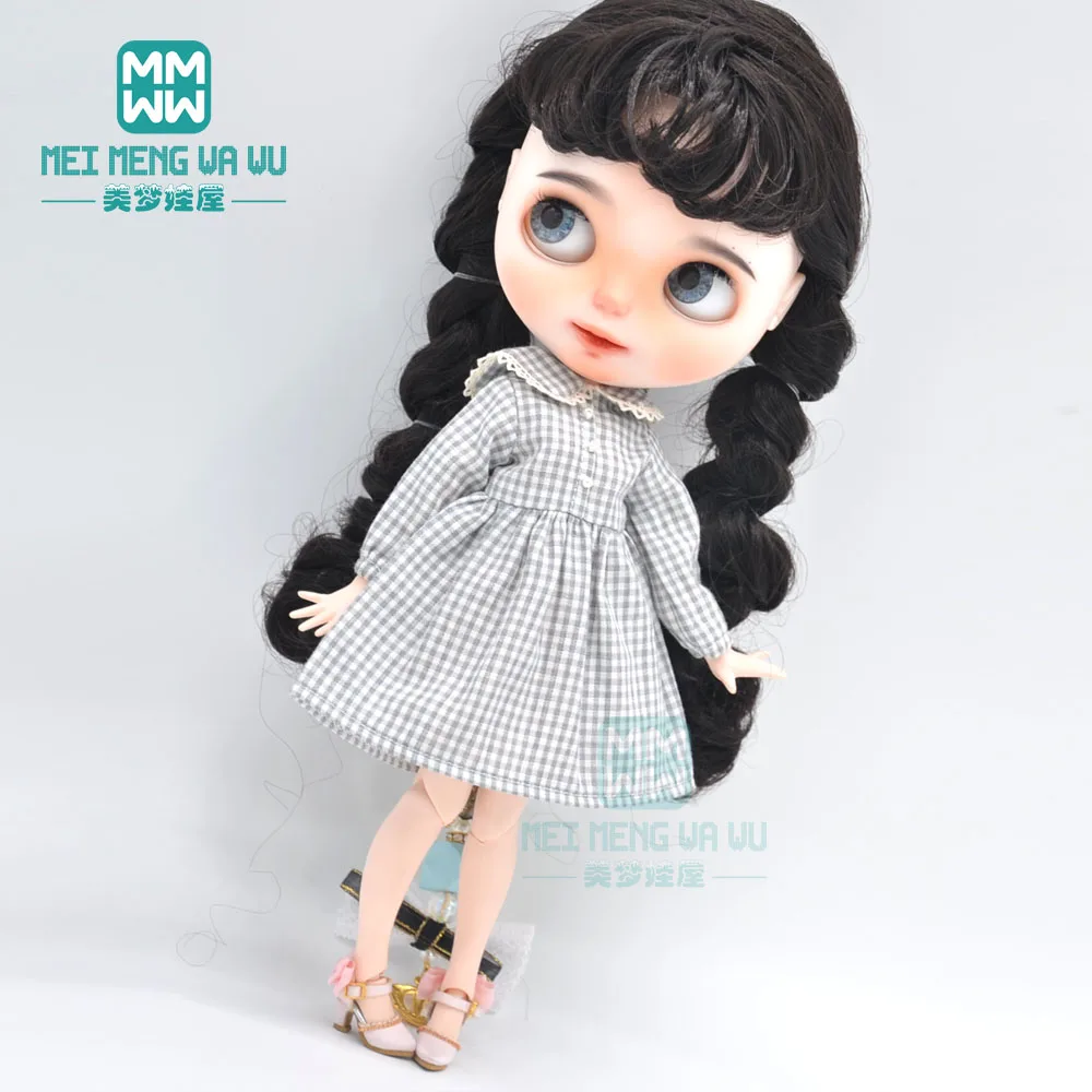 Blyth doll Clothes fashion famous slow dress, plaid skirt for Blyth Azone OB23 OB24 1/6 doll accessories