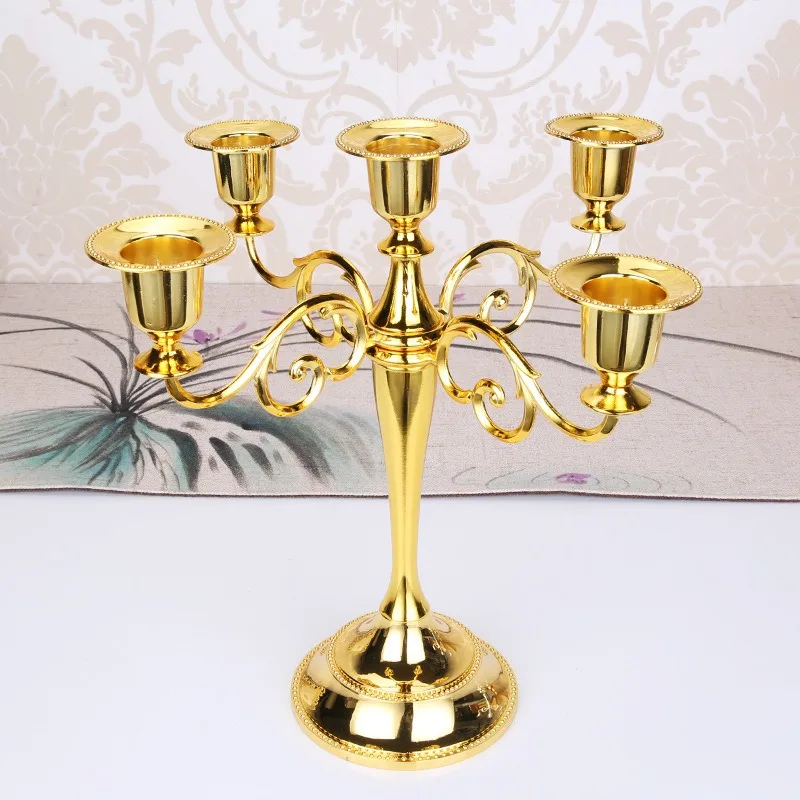 European Ornaments Retro Romantic Wedding Props Candlelight Dinner Restaurant Hotel Candle Holder Three Heads Five Heads