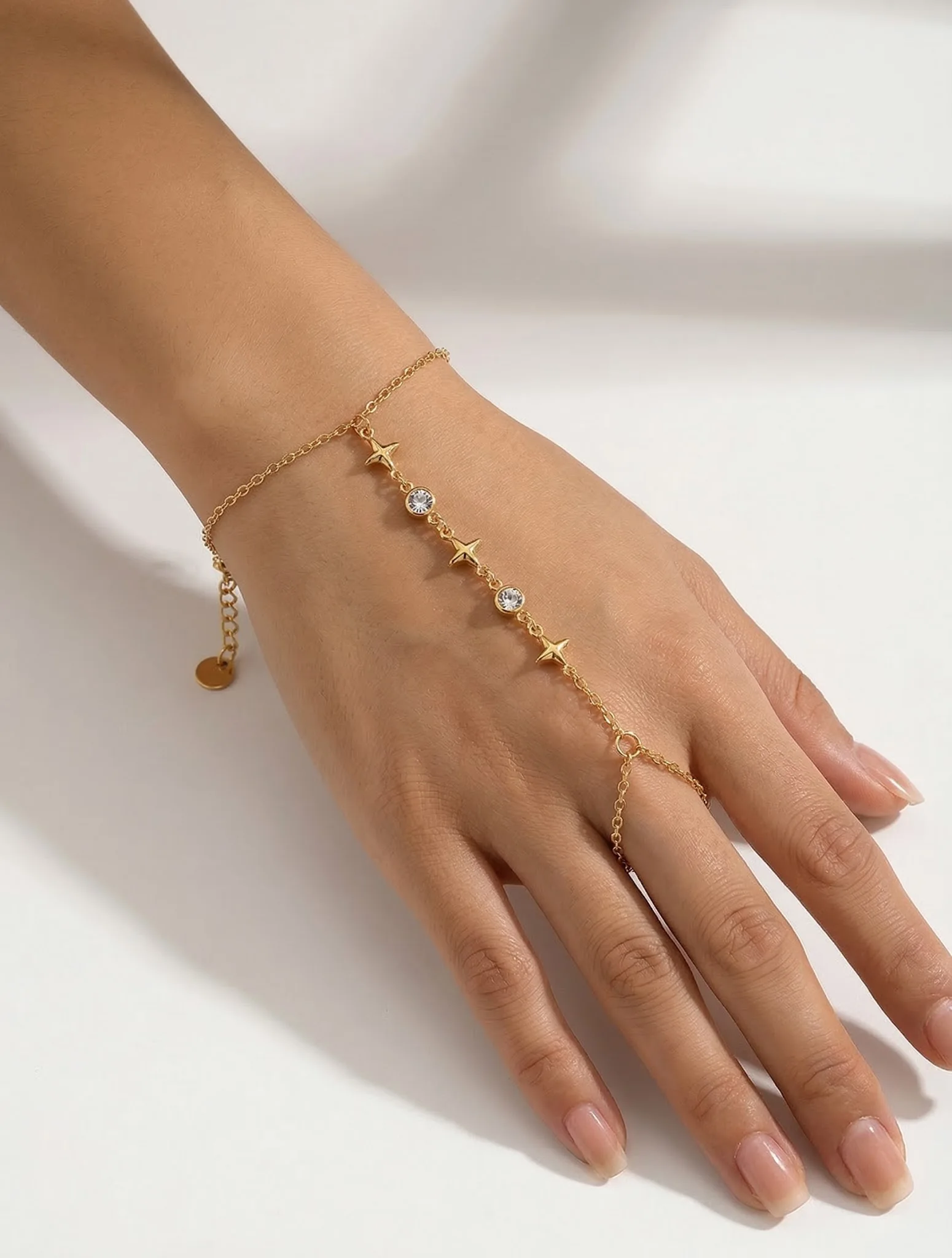 Edelstahl-Zirkon-Blumen-Armband- und Halsketten-Set, wasserdicht, modisches 5-Blütenblatt-Design, Schmuckgeschenk für Frauen – Detail 4