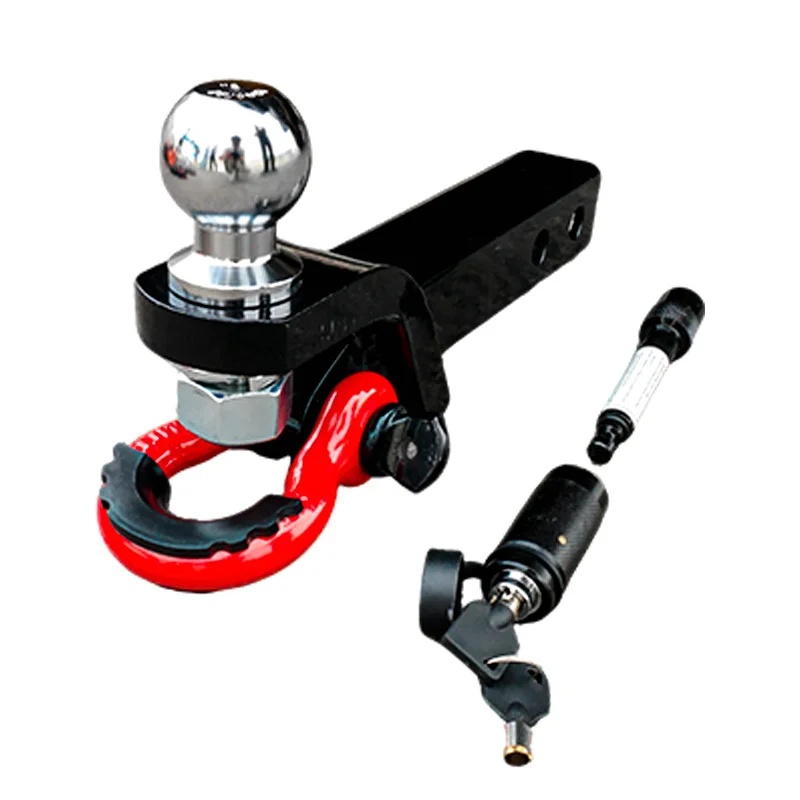 

Welded square mouth extended trailer arm trailer hook and belt ball head shackle set off-road trailer RV modification parts