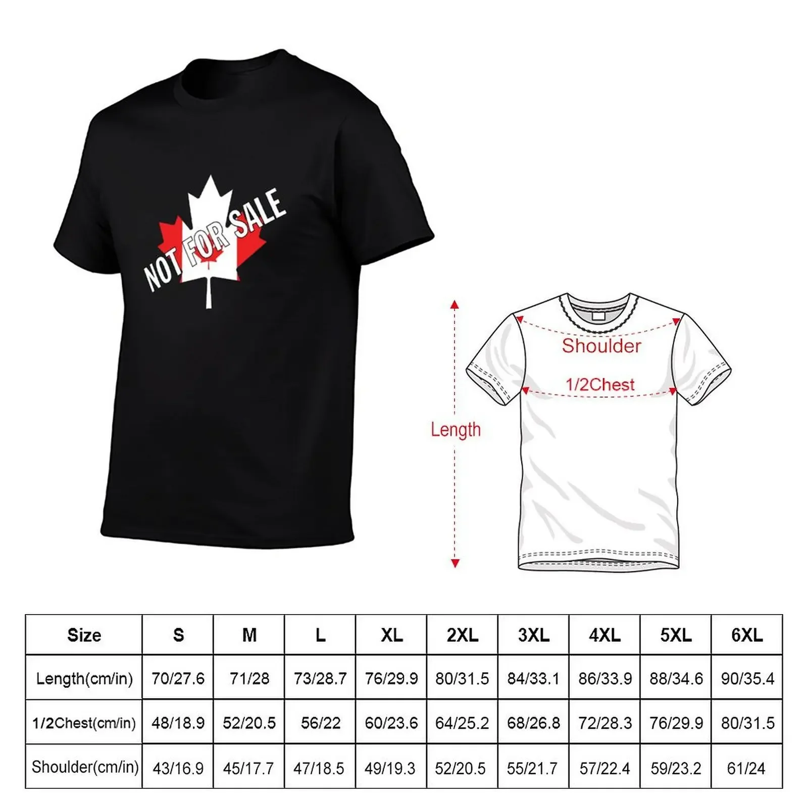 Canada 'Not For Sale' Maple Leaf and Flag T-Shirt hippie clothes T-shirts man boys whites t shirts for men graphic