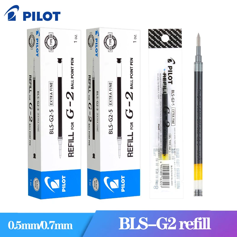 12 Pcs PILOT Refill BLS-G2 for G2/G6 Gel Pen 0.5/0.7mm Juice Pen LJU-10EF Replacement Refill B2P Water Pen Stationery Wholesale