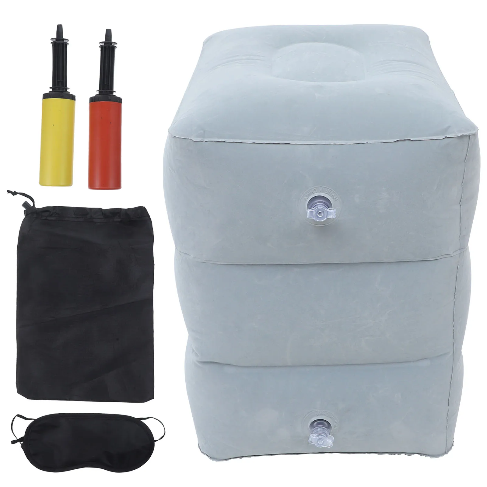 

1 set Inflatable Foot Rest Pillow for Airplane Travel Yoga Leg Elevator Gray R om Accessories Foldable Storage Improves