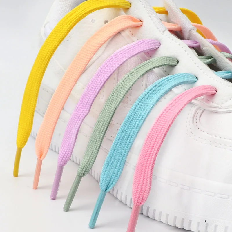 1 Pair Solid Flat Shoe Laces Canvas Shoelaces for Sneakers Woman Men Shoelace Classic Tennis Laces for AF1 Shoestrings