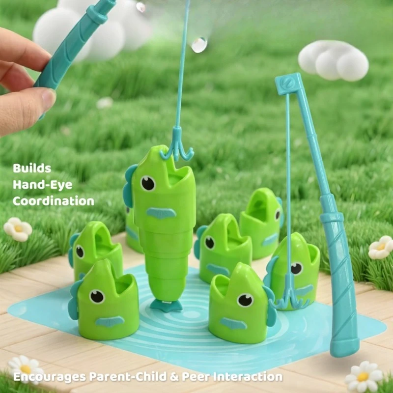 2 Player Telescoping Fish Catch Game Stretchable Fishing Battle Toy Boost Hand-Eye Coordination Family Interactive Social Play view 5
