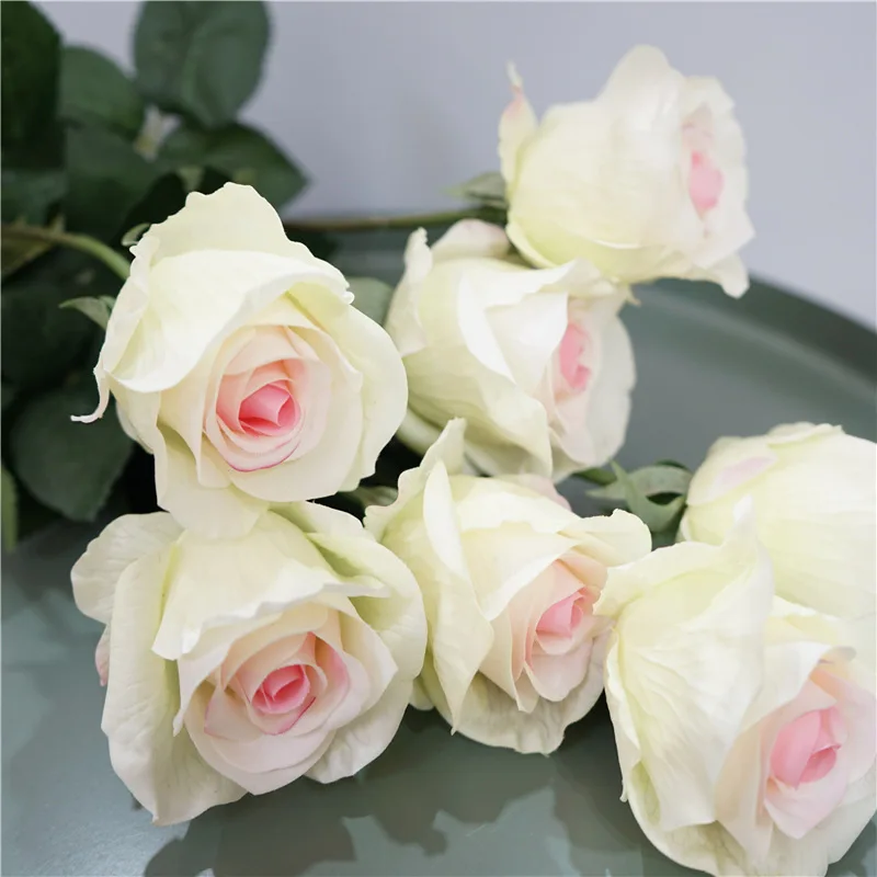 Simulation Flowers Latex Rose Branch Wedding Floriculture Restaurant Balcony Garden Decoration Artificial Flower Diana Roses