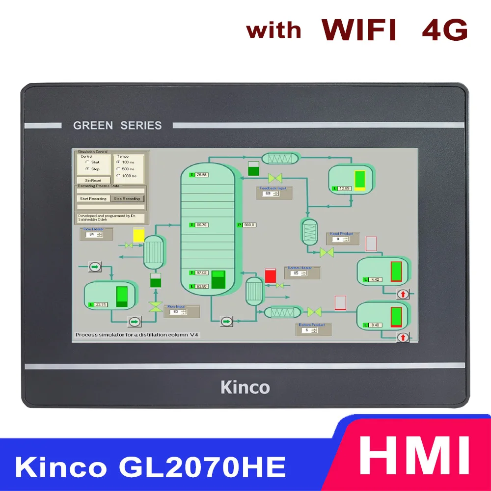 

Kinco GL2070HE 7 Inch HMI with WIFI 4G Dual-core CPU Human Machine Interface Industrial Control Display Screen