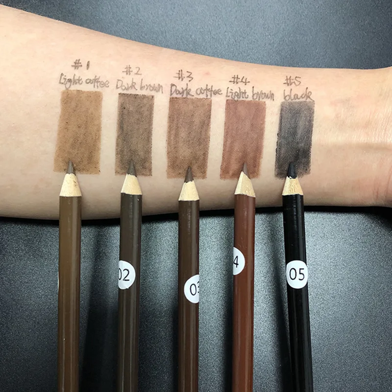 30pcs Wholesale Eyebrow Pencil With Sharpener Private Label Brow Tint Waterproof Microblading Wooden Eyebrow Pen Custom Logo