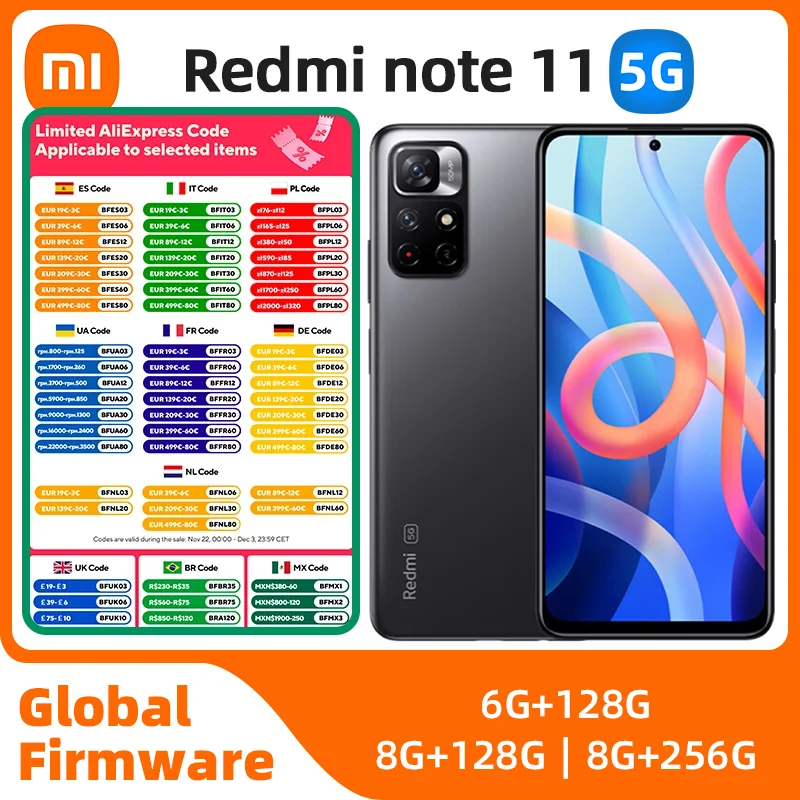 xiaomi redmi note 11 Android 5G Unlocked 6.6 inch 8GB RAM 256GB ROM All Colours in Good Condition Original used phone