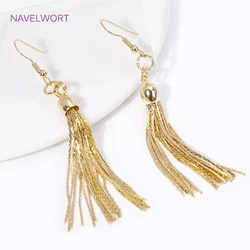 Trendy 18K Gold Plated Brass Tassel Charms For Earrings Jewelry Making DIY Tassel Pendant Jewelry Accessories Wholesale