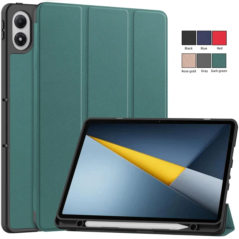 For Poco Pa M1 Case with Pen Holder Trifold PU Leather Magnetic Smart Cover For Funda Xiaomi Poco Pad M1 12.1 inch 2025 Case