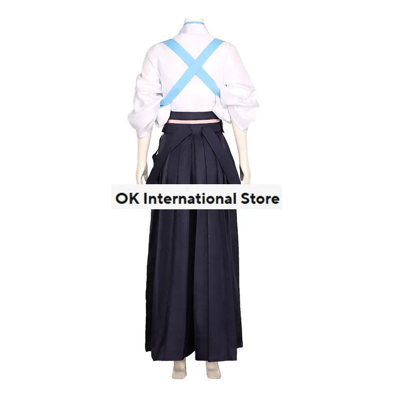 Genshin Kostum Dampak Kamisato Yaka Cosplay Kimono Kostum uniformi Top gonna e Kimono Kendo Suit Halloween Party Costume