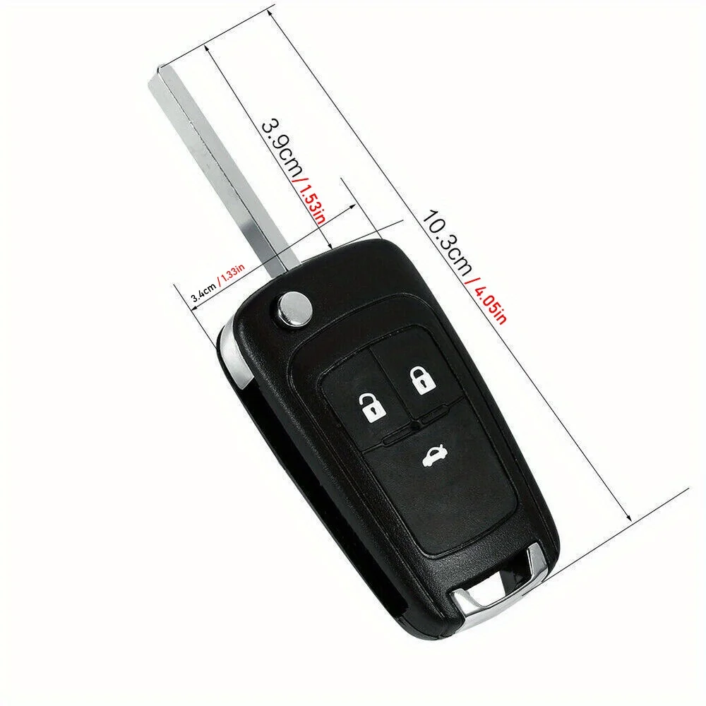 3 Button Remote Key Case Shell Blade For Chevrolet For Volt For Sonic For Cruze For Camaro