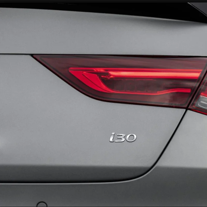 3D For Hyundai I30 Logo Emblem Glossy Black Chrome Silver Red Metal Badge Decal Car Sticker Accessories view 3