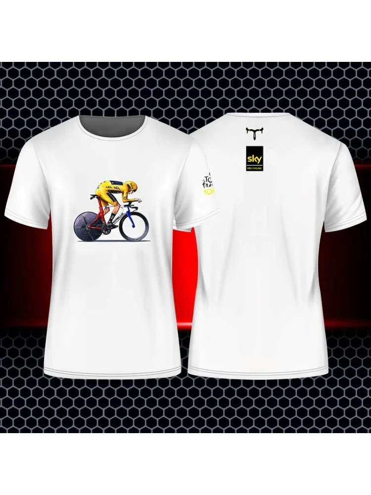 AliExpress NONE Pure Cotton Coat Tour De France Cycling Team Rider T-shirt Personality Cycling Clothes T-shirt Fabric Men's and Women's Blouse
