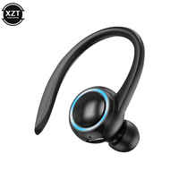 Wireless Ear Hook Earphones Single Mini Handsfree Headphone HIFI Bass Noise Cancelling In-Ear Sports Headset with Mic for iPhone