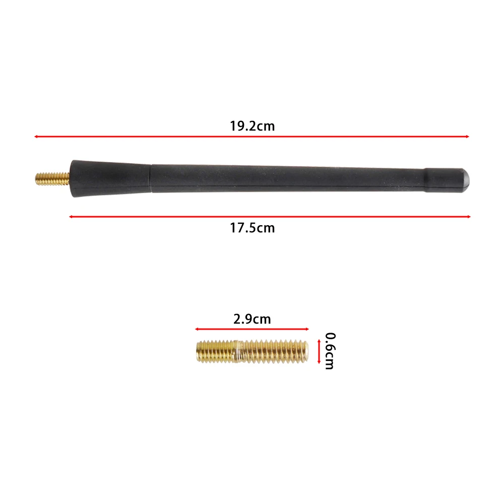 56038725AC 1 Pc 7 Inches Short Black Antenna Mast power AM/FM FOR DODGE RAM 1500 2500 3500 2011-2020 Rubber ANT-1007-BK