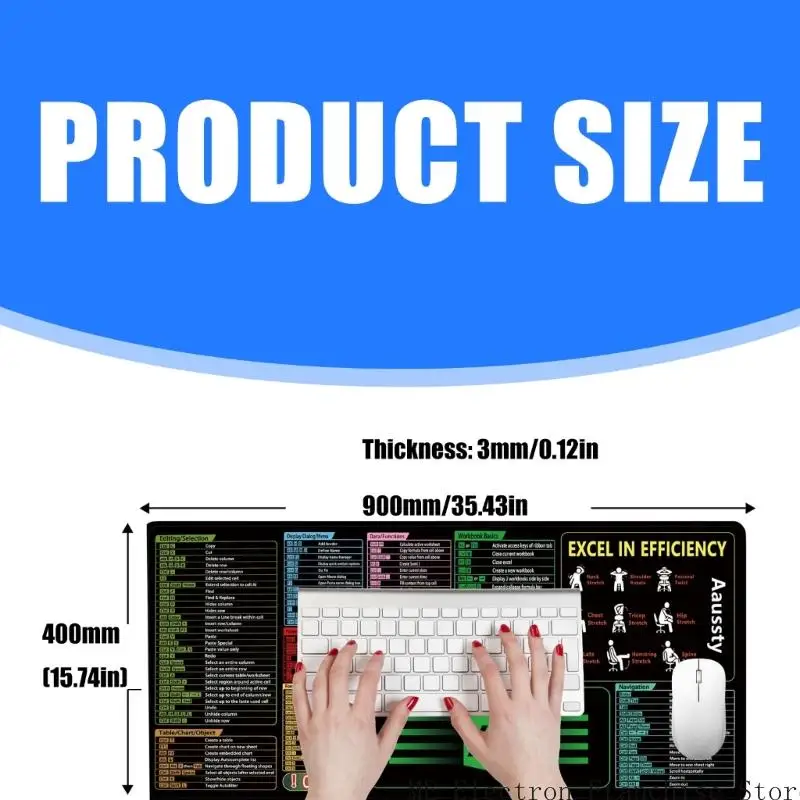 T5EA Excels i Word Keycut Keyboard Myse Pad oferujący wygodne przestrzenie robocze do zadań biurowych i gier