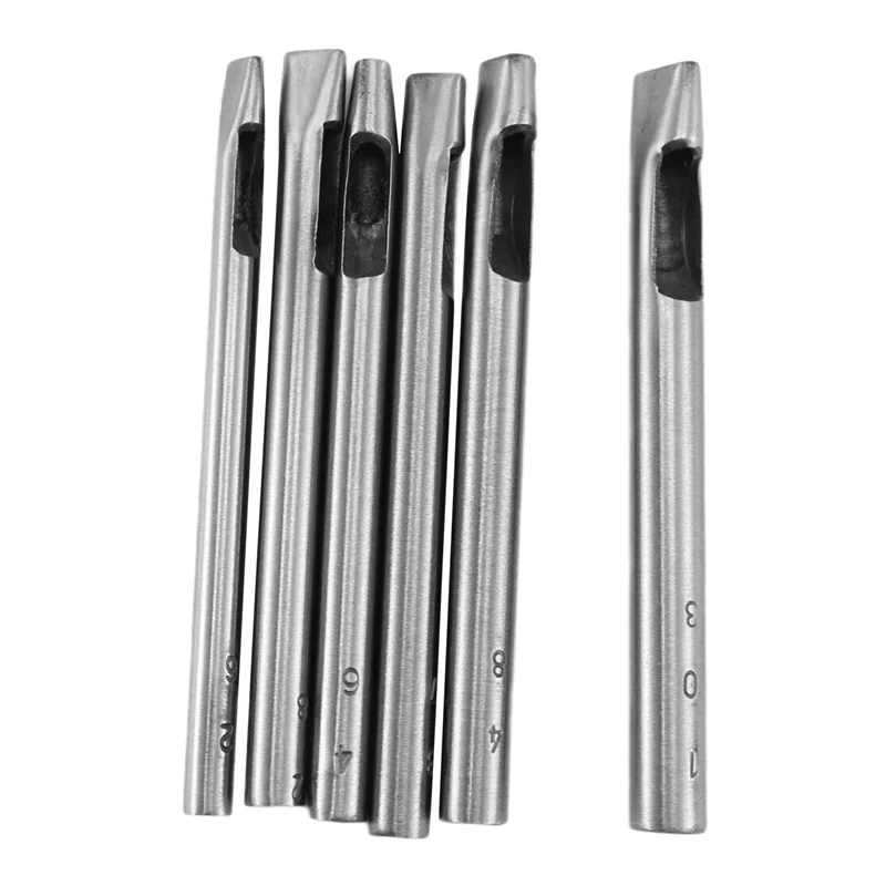 

-A93T 6 Sizes Oval Hole Punch For Leather 6Mm-10Mm Hollow Leather Crafting Hand Punching Tool Kit For Leather Crafting