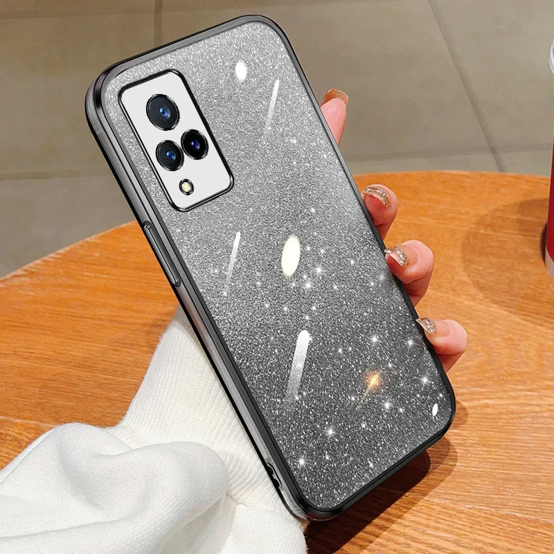 Electroplated Shiny Gradient Glitter Plating Case For vivo V20 V21 V21E V23 V23E V25E V27E V29E Y20 Y30 Y21Coque Soft Back Cover image 5