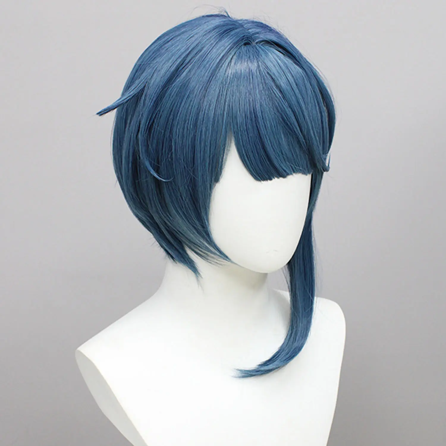 الأزرق الداكن Xingqiu شعر مستعار تأثيري قصير مستقيم أنيمي بوب #4