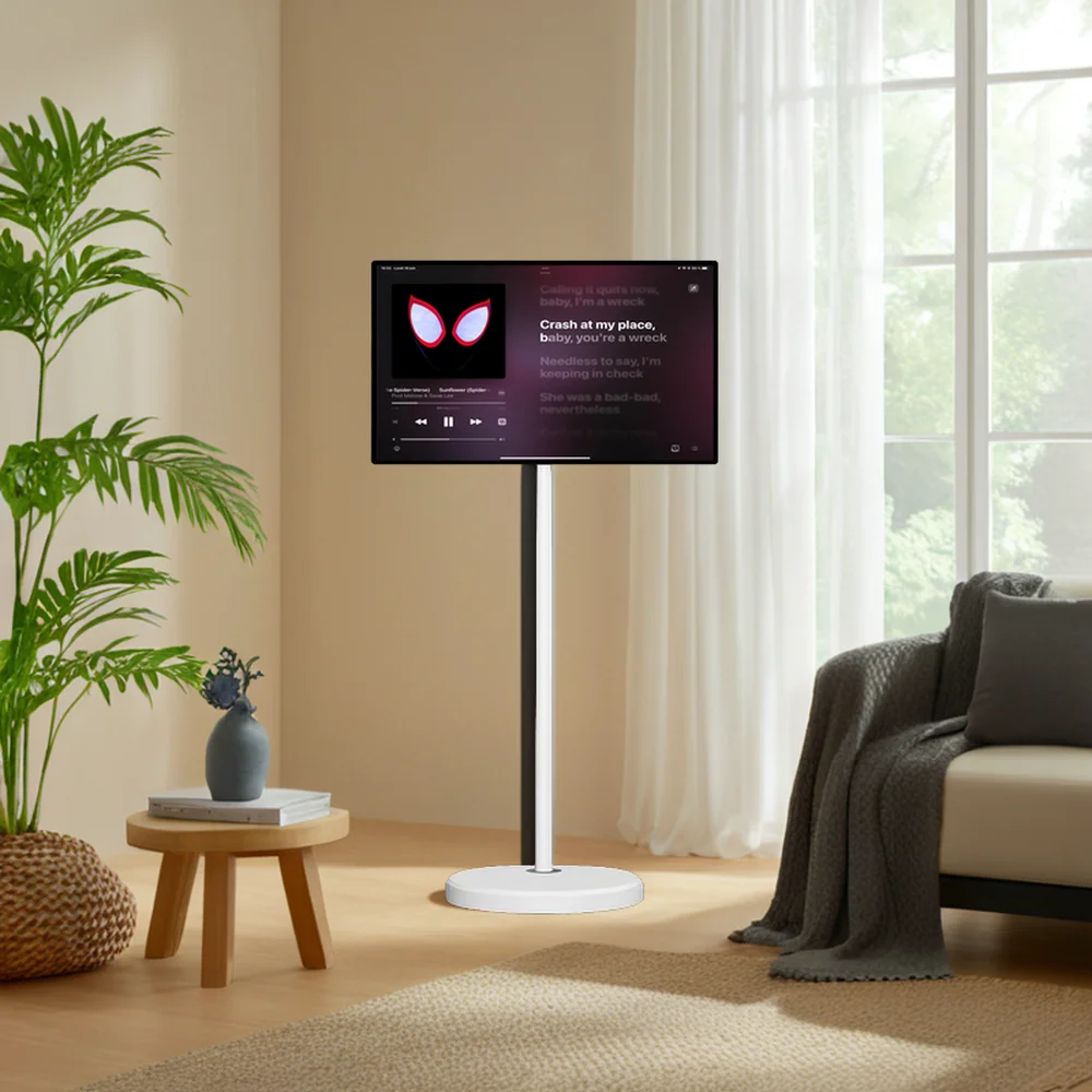 Smart TV portatile da 21,5"/32" - Monitor LCD touch screen con supporto regolabile (Android 12, HD 1080P, batteria integrata)