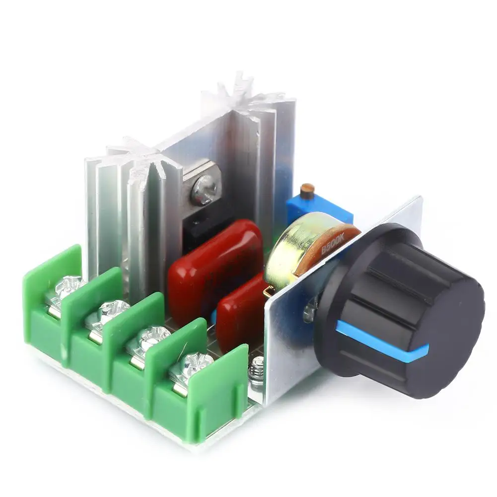 وحدة تحكم في سرعة محرك التيار المستمر وحدة التحكم في سرعة التيار المتردد PWM منظم جهد باهتة قابل للتعديل محرك 2000 وات مجموعة مكونة من قطعتين