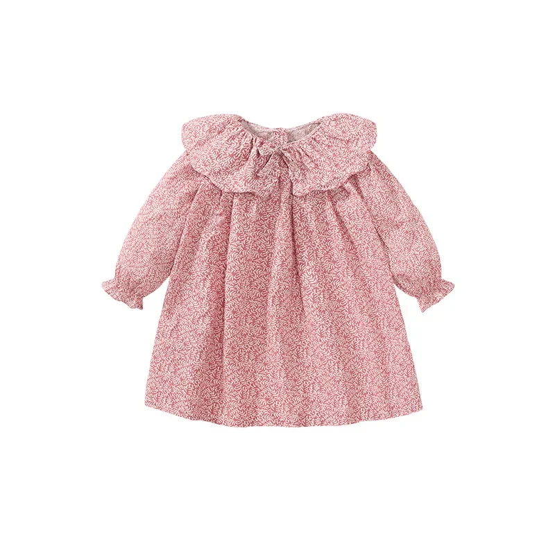 Long Sleeve Girls Dresses Cotton Lace Kids Dresses Fall Cute Kids Dresses