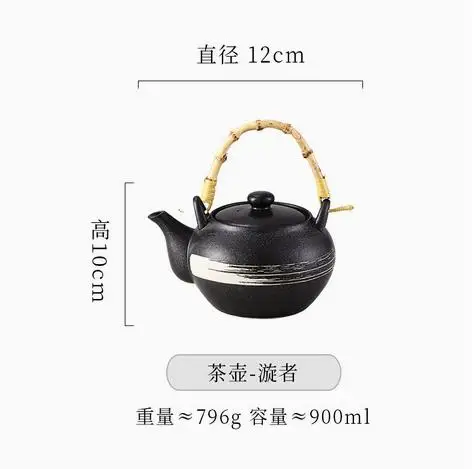 

Japanese Vintage Ceramic Teapot Retro Porcelain Kettle With Handle Traditional Compact Teapot For Home Restaurant Use Portable