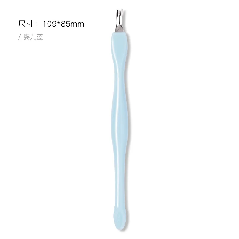 Aço inoxidável Nail Art Fork, removedor de cutícula, Nipper Pusher, aparador, pedicure, unhas cuidados ferramentas, cores, pele morta removedor, 1pc