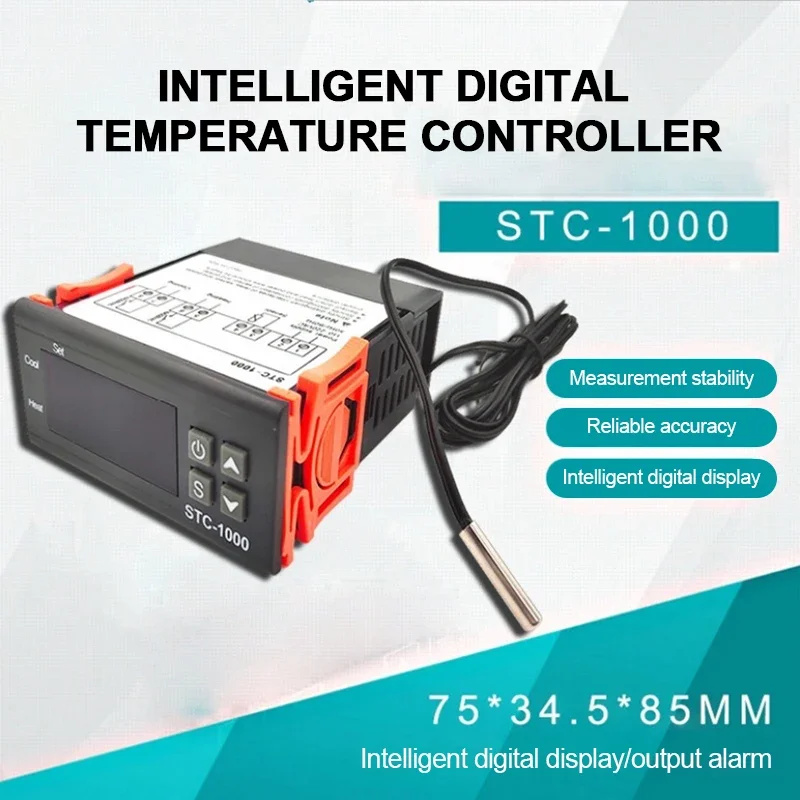 STC-1000 Digital Temperature Controller Thermostat for Incubator Refrigerator Thermoregulator Relay Heating Cooling 12V 24V 110V