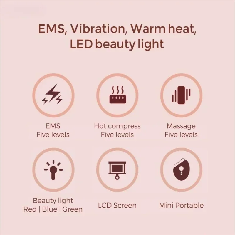 

Massager Face Roller EMS Vibration Heating Massage Face Skin Rejuvenation Skin Tightening Beauty Device Face Lifing Thin Tools