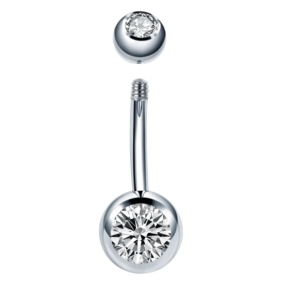 10 stks/partij G23 Titanium Navelpiercing Navel Earring Goth Crystal Buik Piercing Sieraden voor Sexy Vrouwen Navel Piercing 14G
